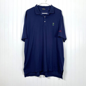 Ralph Lauren Mens Polo Golf Performance Navy Blue Shirt Size XL PCG Crest